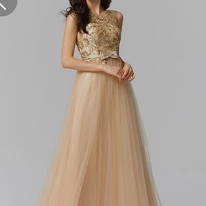 A-Line Elegant Full Length Gown